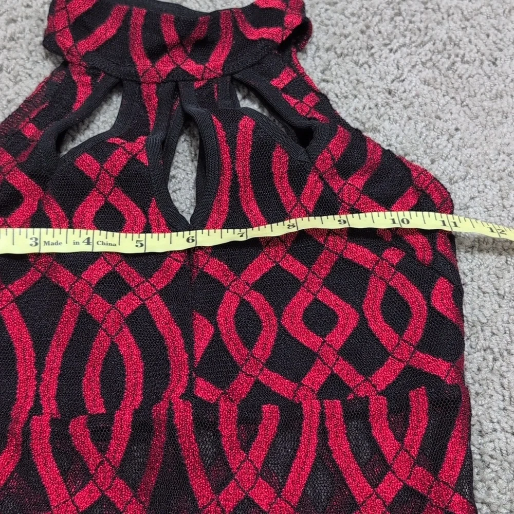 Kelle Dance Leotard Costume Red‎ Black High Neck Youth Size Medium